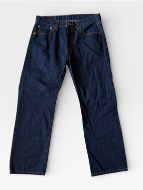 Levi's 501 Button Fly Men's Dark Indigo Straight-Leg Jeans 34x30